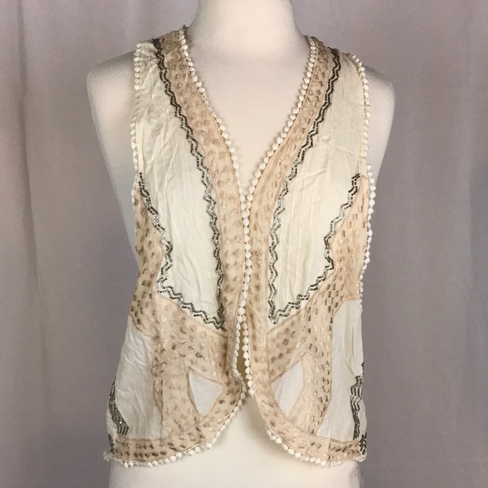 Anthropologie Moyna Beaded Vest